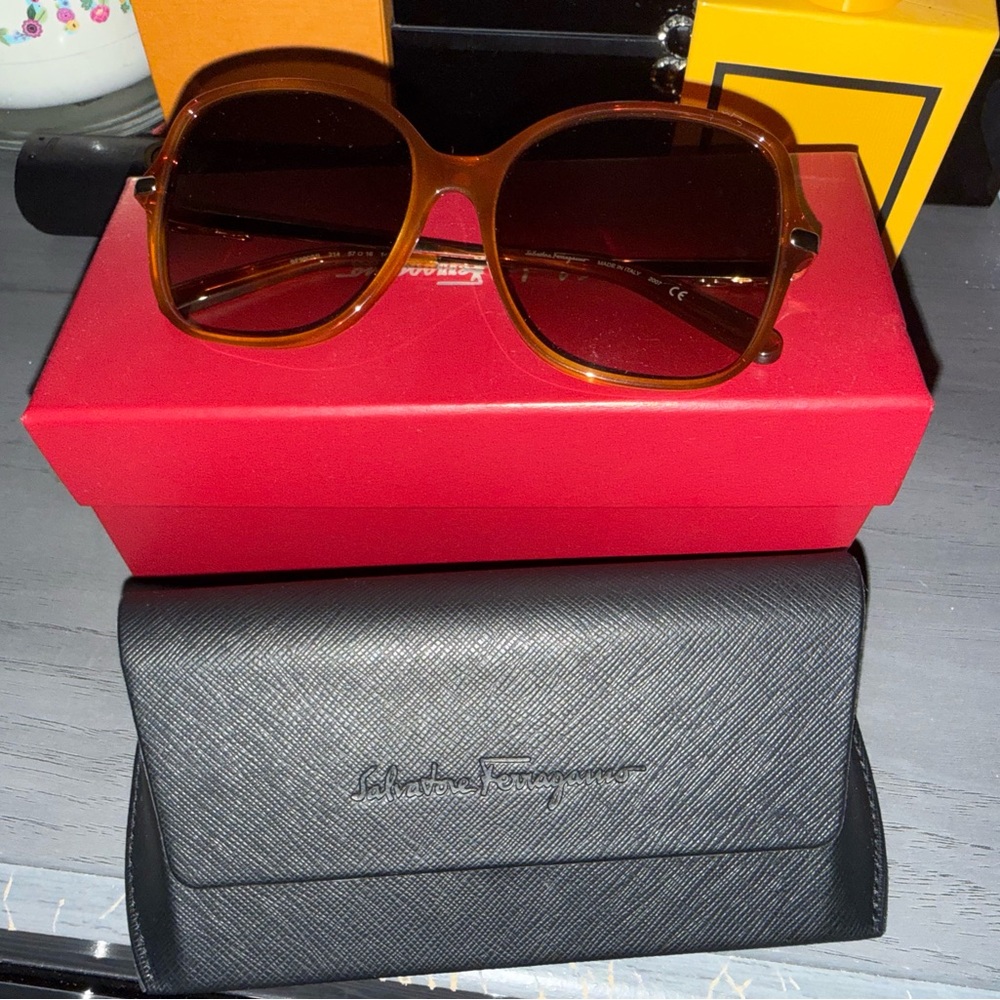 SOLD!!Salvatore Ferragamo Brown Tortoise Shell Glasses with now accent Brand New